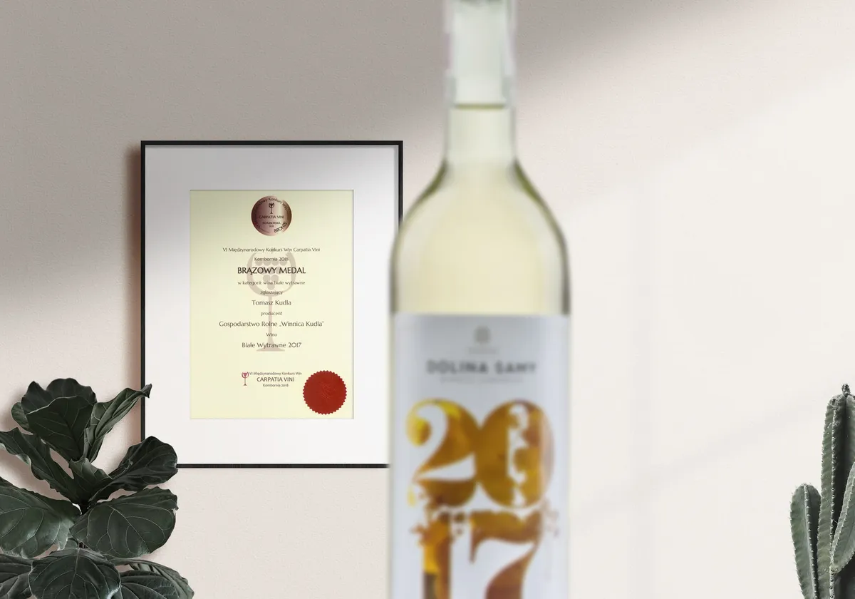 Dyplom za wino nagrodzone