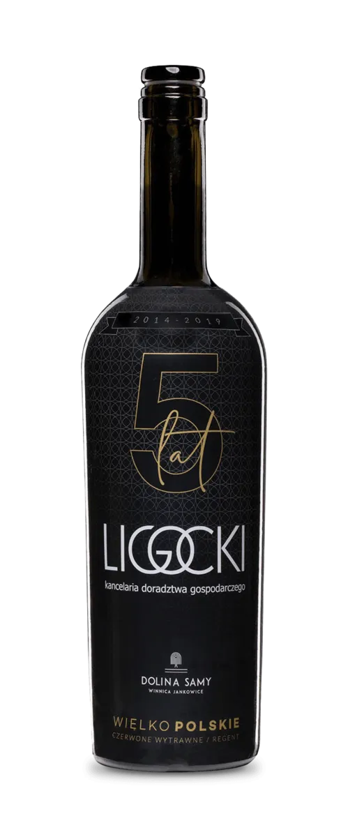 Etykieta firmowa na winie — realizacja Dolina Samy